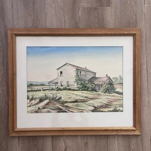 Jake Wells (1918-1999) Signed 1970 Watercolor Painting, Missouri Mills, 31”x 25”